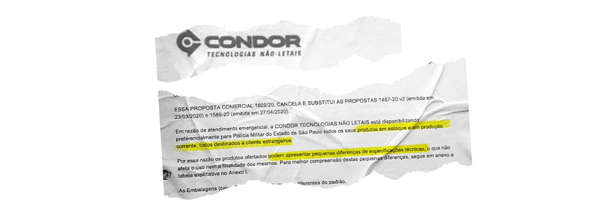 Los documentos de Cóndor muestran que la empresa informó a la policía de São Paulo sobre diferencias en los productos fabricados para la venta en el exterior | Foto: Juliana Dal Piva